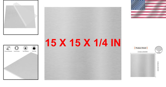 Durable 6061 T651 Aluminum Plate 15 x 15 x 1/4 Inch - Versatile for All Projects