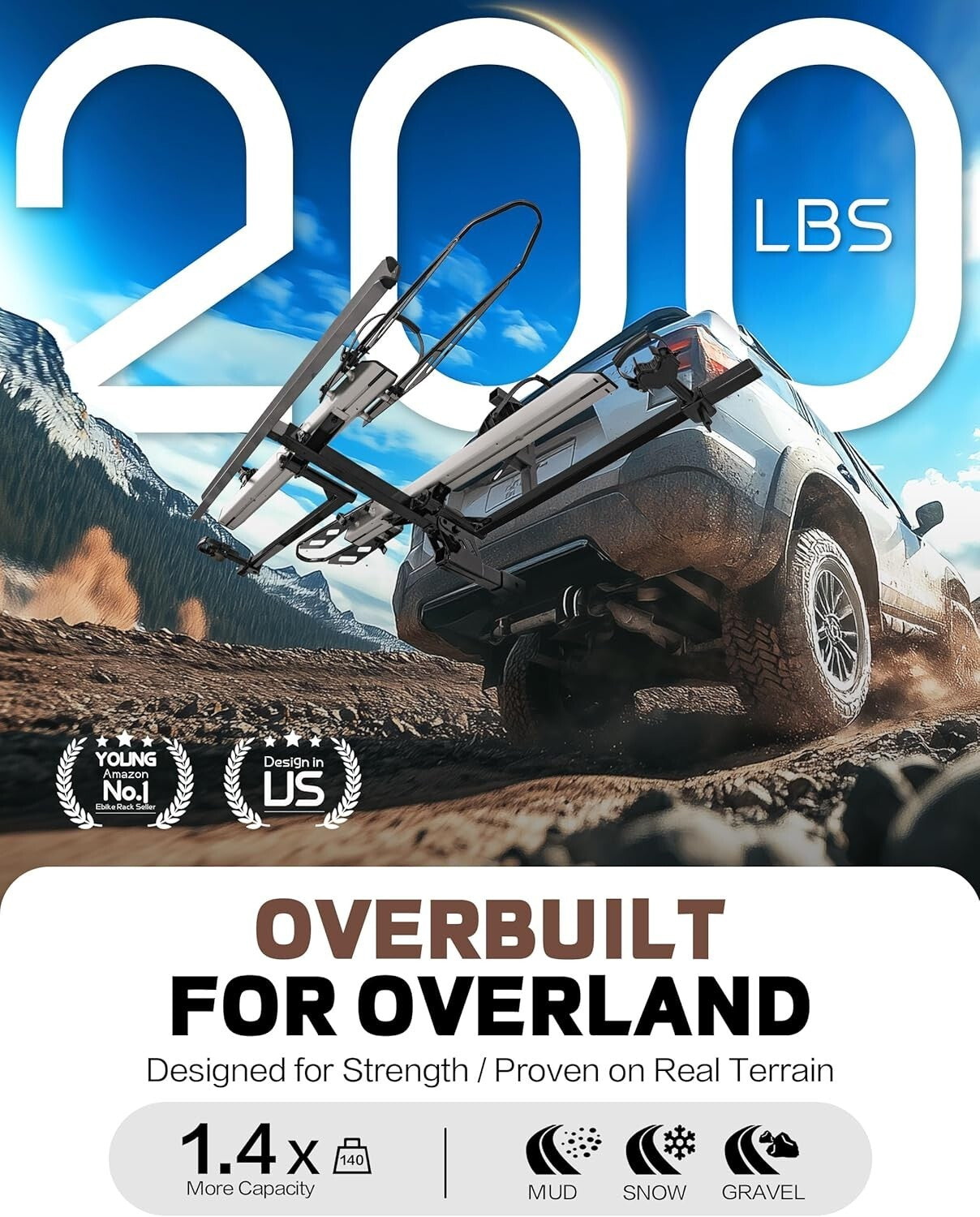 Heavy-Duty Bike Rack with Ramp - Ideal for Cars, SUVs & RVs, 2-inch Receiver