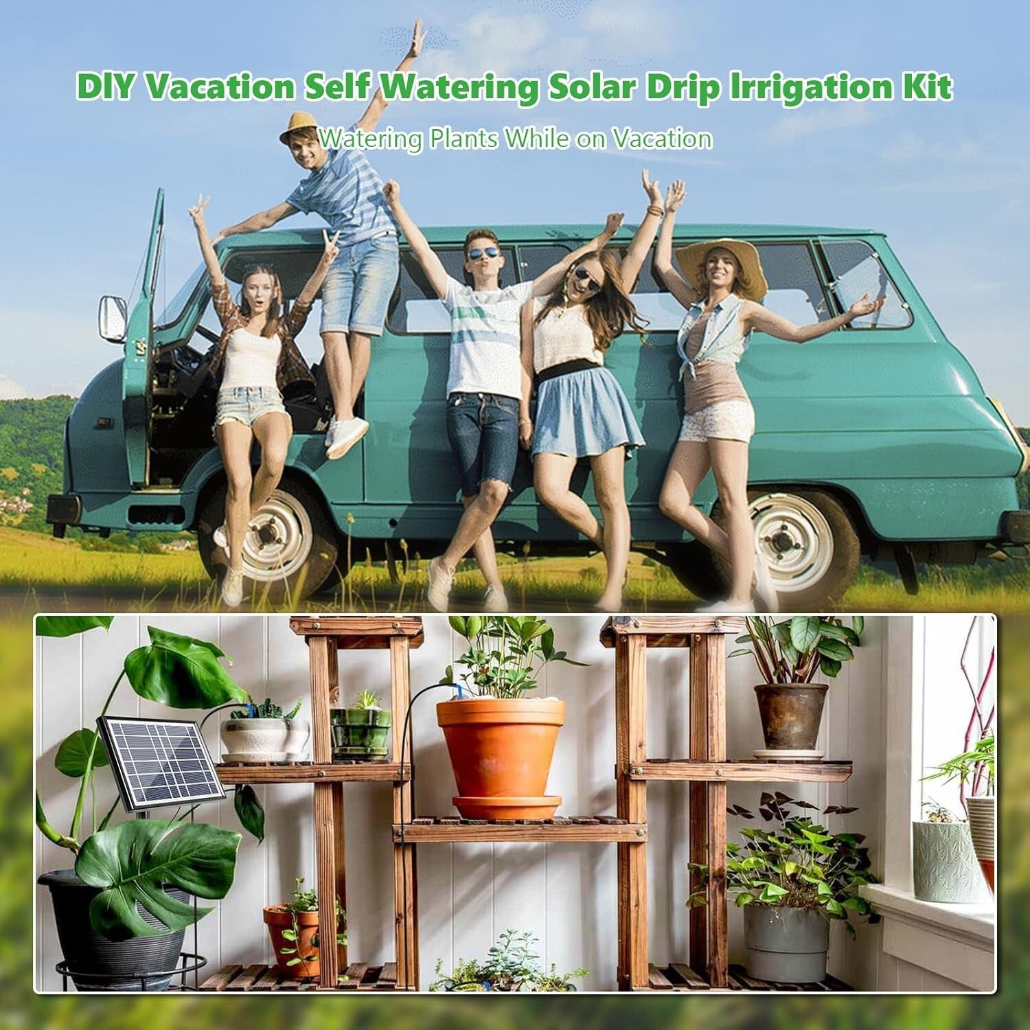 Effortless 15-Pot Solar Powered Drip Irrigation System for Indoor/Outdoor Use