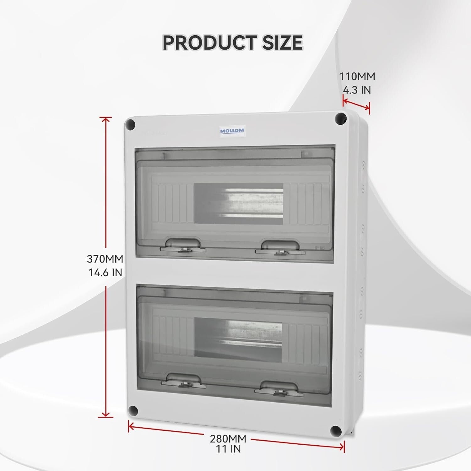IP65 Rated 24-Way Circuit Breaker Box in Durable PC+ABS Material - Easy Install