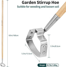 Load image into Gallery viewer, Looped Action Stainless Steel Hoe - Reduce Weeding Time &amp; Garden Maintenance