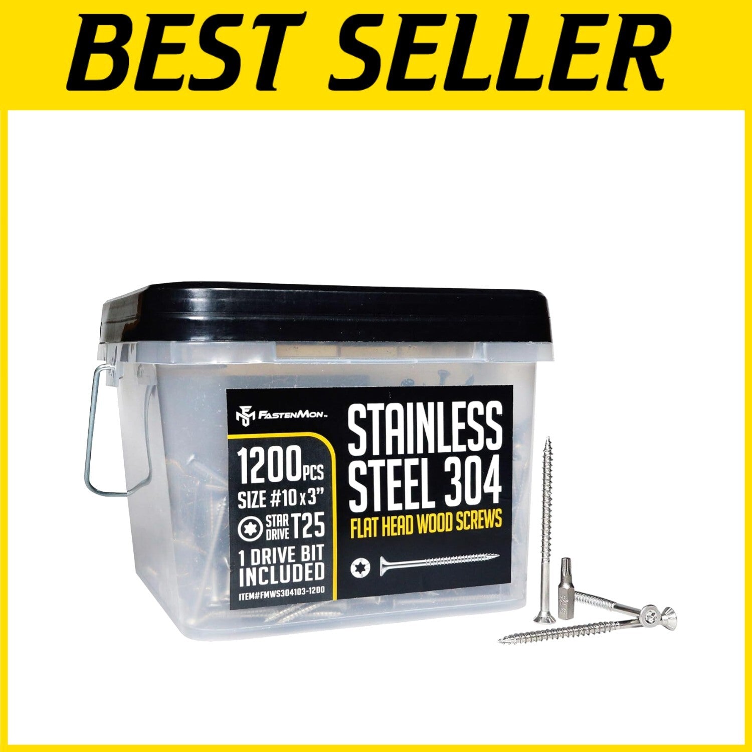 Bulk Pack of 1200 Flat Head Deck Screws - Corrosion-Resistant, Ideal for Wood