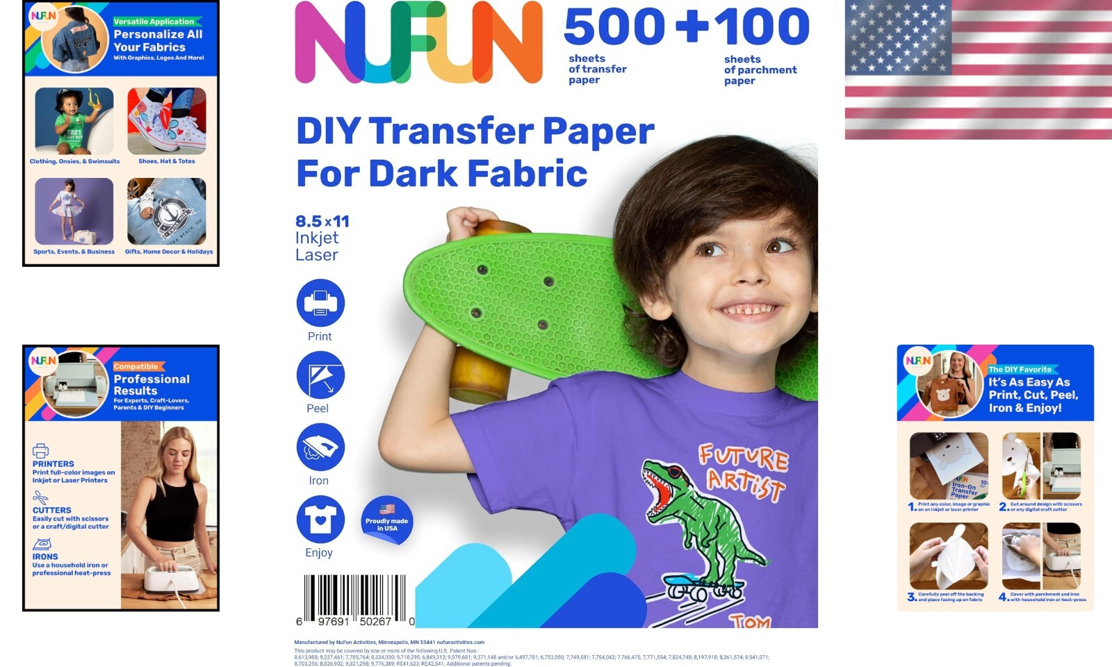 Professional Quality Iron-On Transfer Paper for DIY T-Shirt Printing - 500 Pack