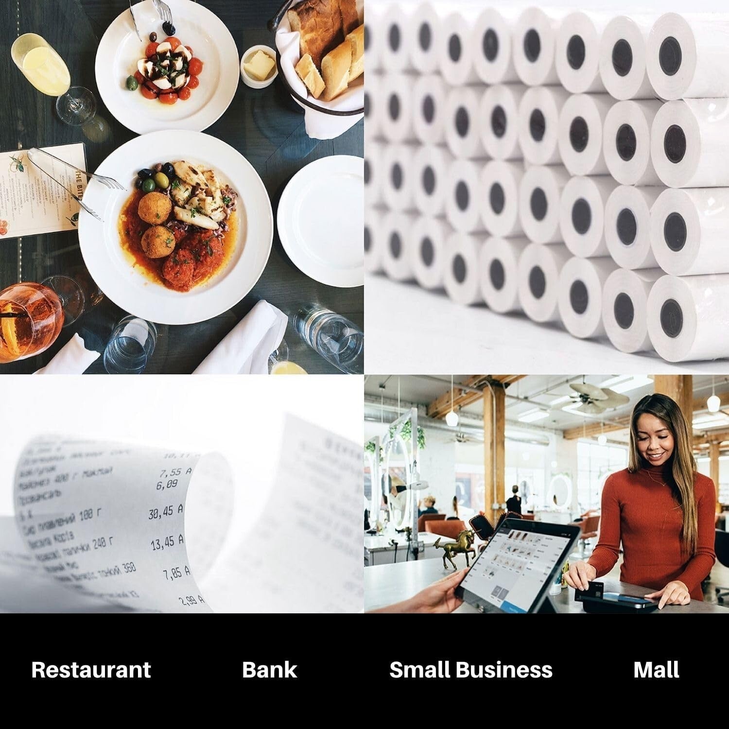 BPA-Free Thermal Receipt Paper Rolls for POS - 3 1/8” x 230’ – 30 Rolls