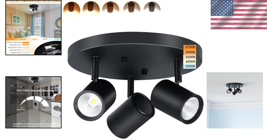 Elegant 5CCT Dimmable Track Light with Pivoting Heads - Flush Mount Design