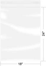 Load image into Gallery viewer, 18"x24" Clear Poly Bags - 200 Count, Food-Grade, Resealable, 1.6 Mil Thickness