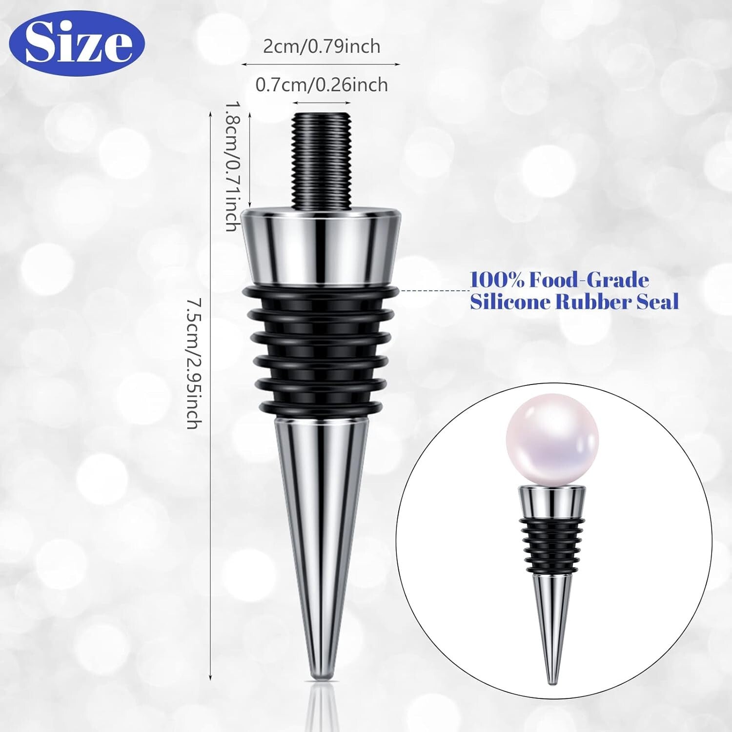 60-Piece Reusable Stainless Steel Wine Bottle Stoppers Kit – Perfect for Parties