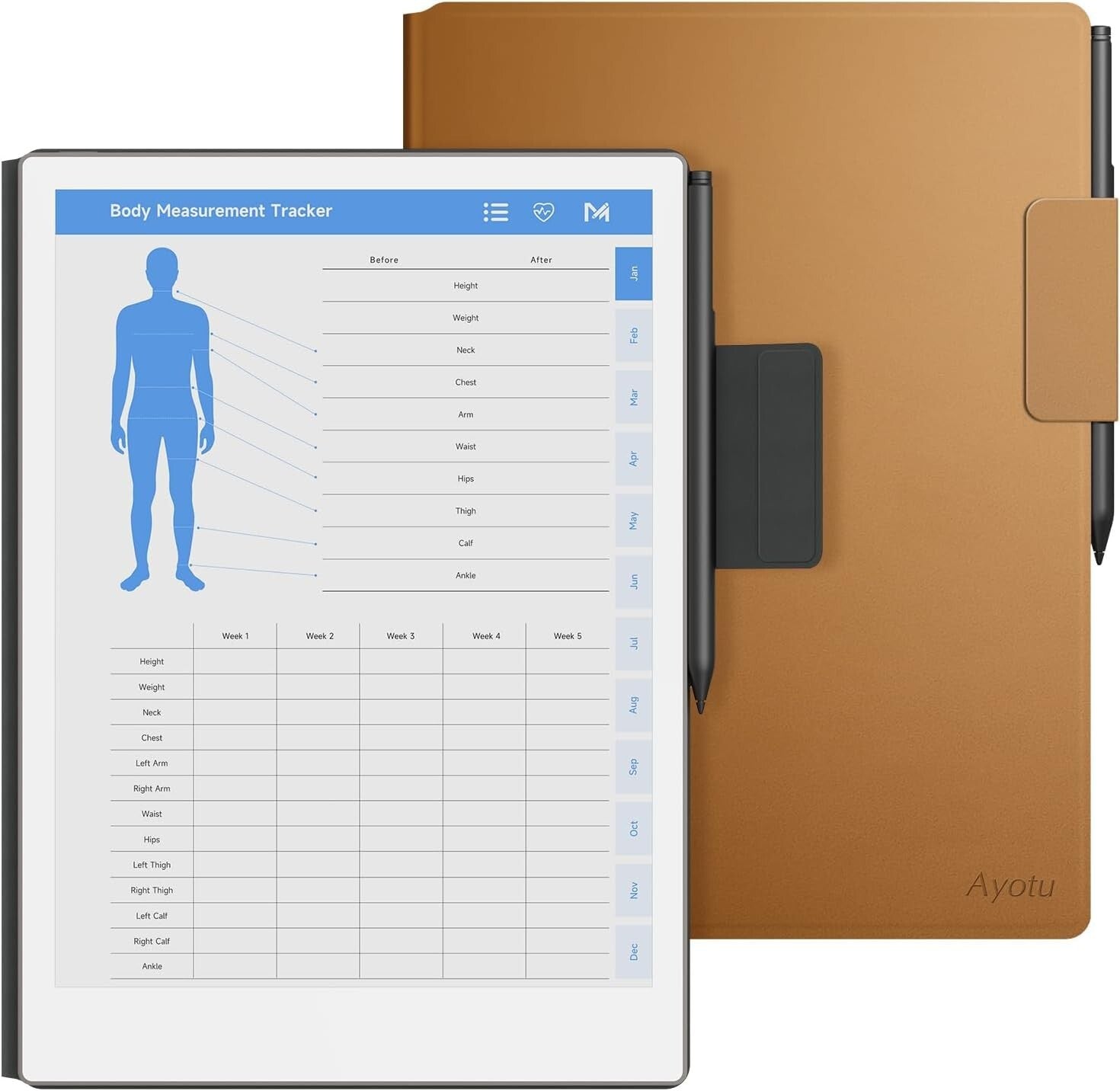 Elegant and Lightweight Magnetic Case for Remarkable Paper Pro - Brown Finish