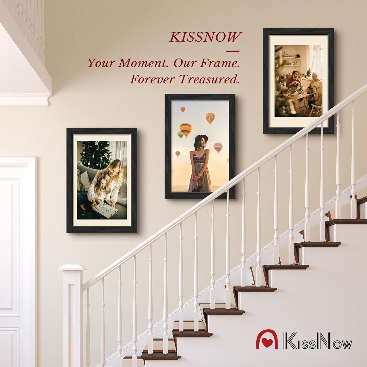 Versatile 11x17 Wooden Frames - Textured Black, Vertical & Horizontal Display