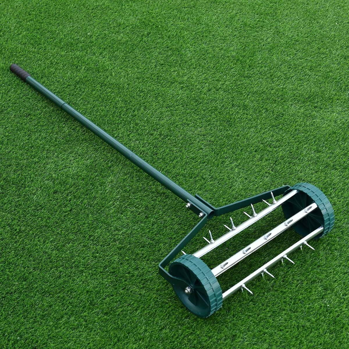 Durable Steel Manual Lawn Aerator with 41-Inch Handle – Quick & Easy Assembly