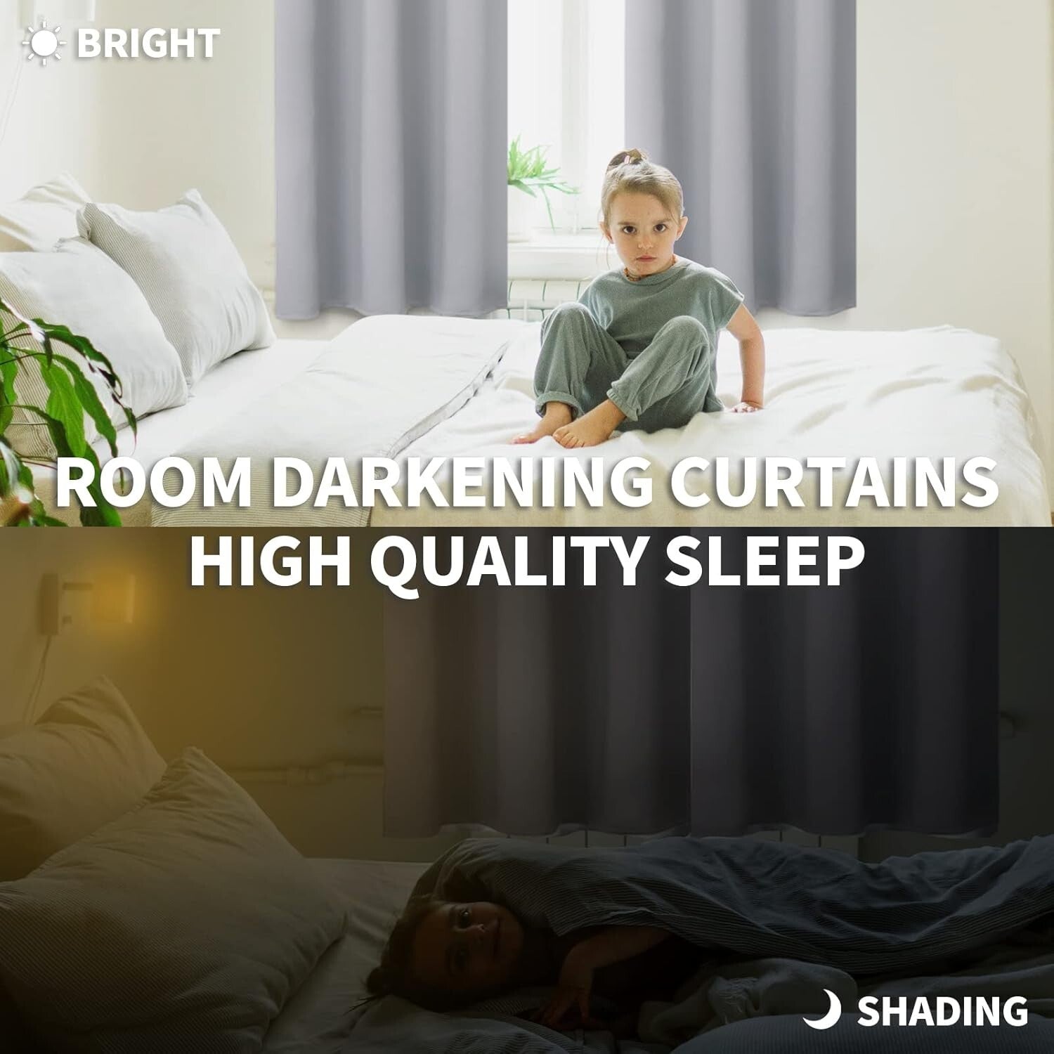 Blackout Room Darkening Drapes 52 x 72 Inches - Grommet & Thermal Insulation Set