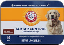 Load image into Gallery viewer, Beef Flavor Dog Dental Mints - Tartar Control Chews for Fresh Breath (60 Pack)