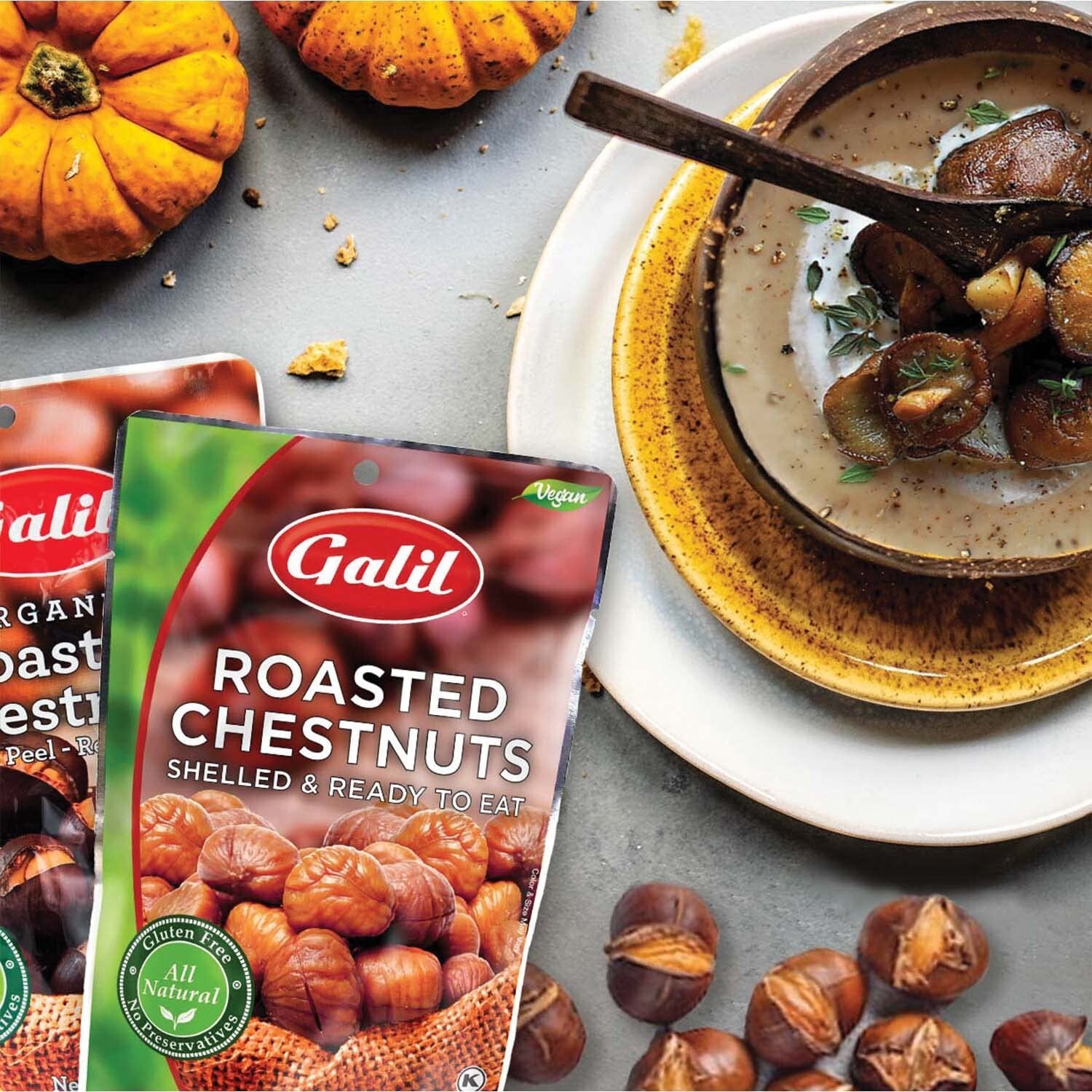 Nutritious Organic Roasted Chestnuts - 24 Gluten-Free Packs Ideal for Cooking