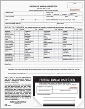 Load image into Gallery viewer, Durable 50-Pack Record of Annual Inspection Forms with Black Decals - USA Made