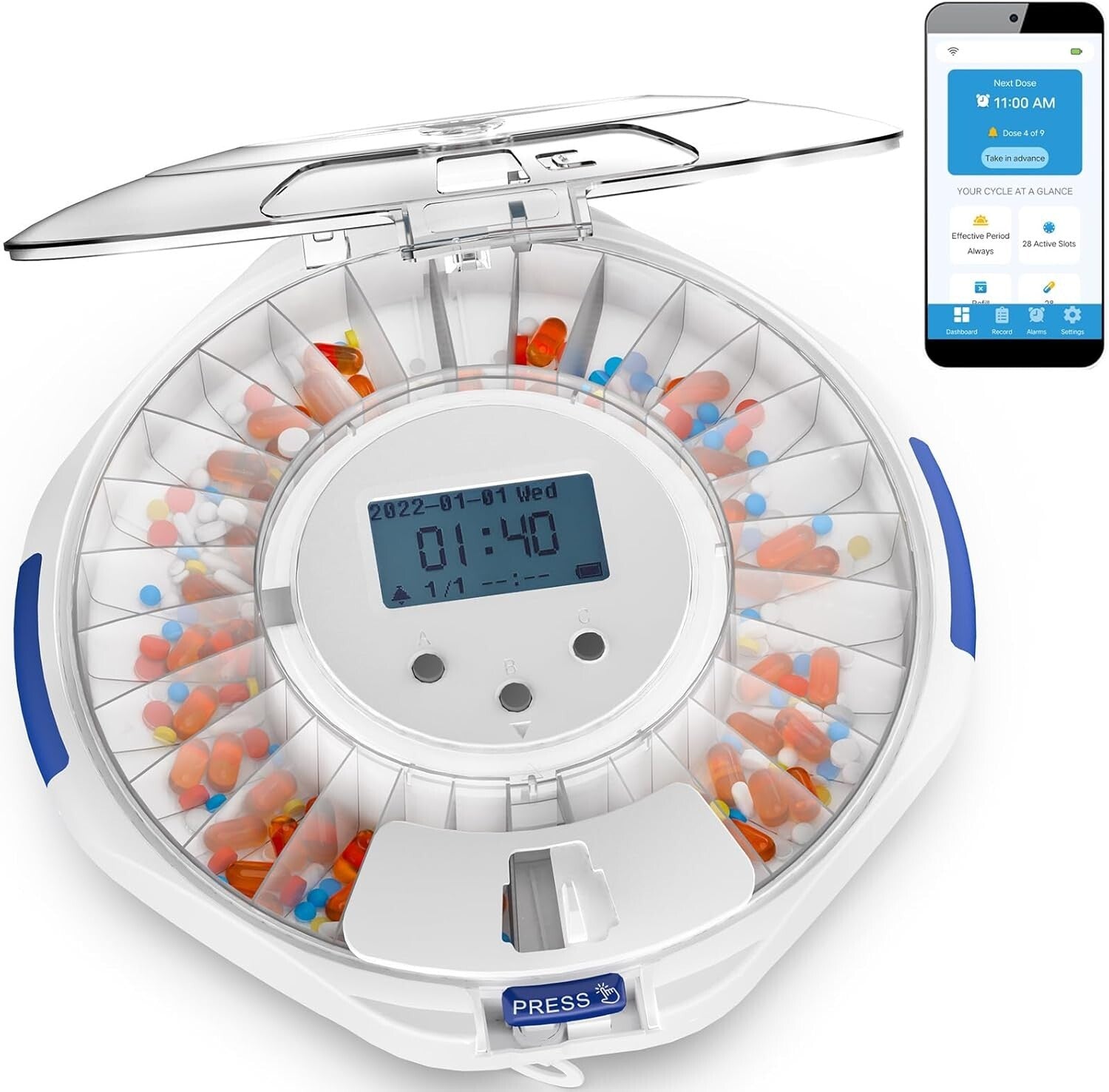 Secure Automatic Pill Dispenser with WiFi App - Peace of Mind for Caregivers