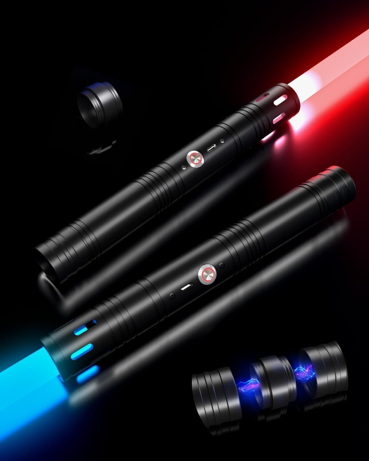 Dueling Lightsaber Toy - 20 Colors & Sounds, Rechargeable for Kids & Adults