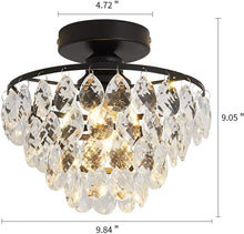 Load image into Gallery viewer, Small Modern Crystal Ceiling Light Chandelier for Hallway &amp; Bedroom Elegance