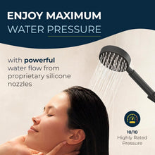 Load image into Gallery viewer, 6ft Flexible Shower Hose with Matte Black Metal Shower Head - High Performance