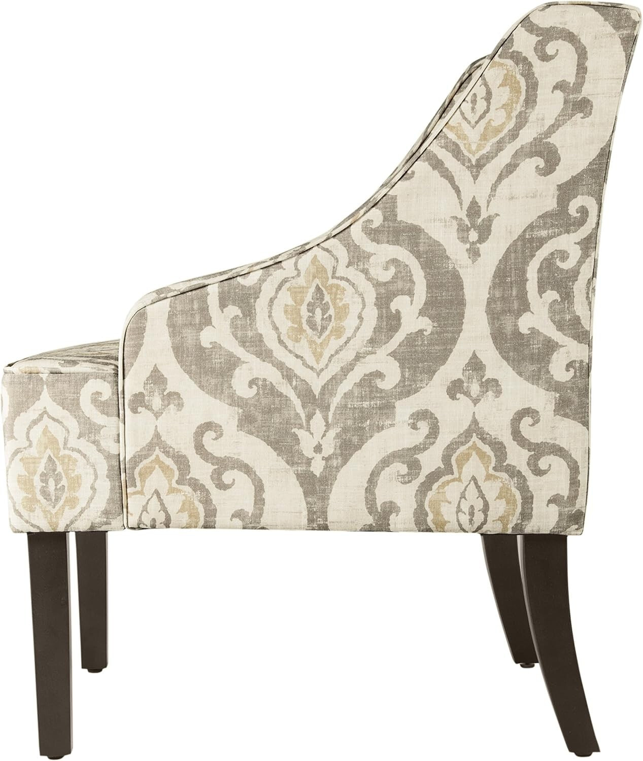 Elegant Suri Brown Upholstered Swoop Arm Accent Chair for Living Room & Bedroom