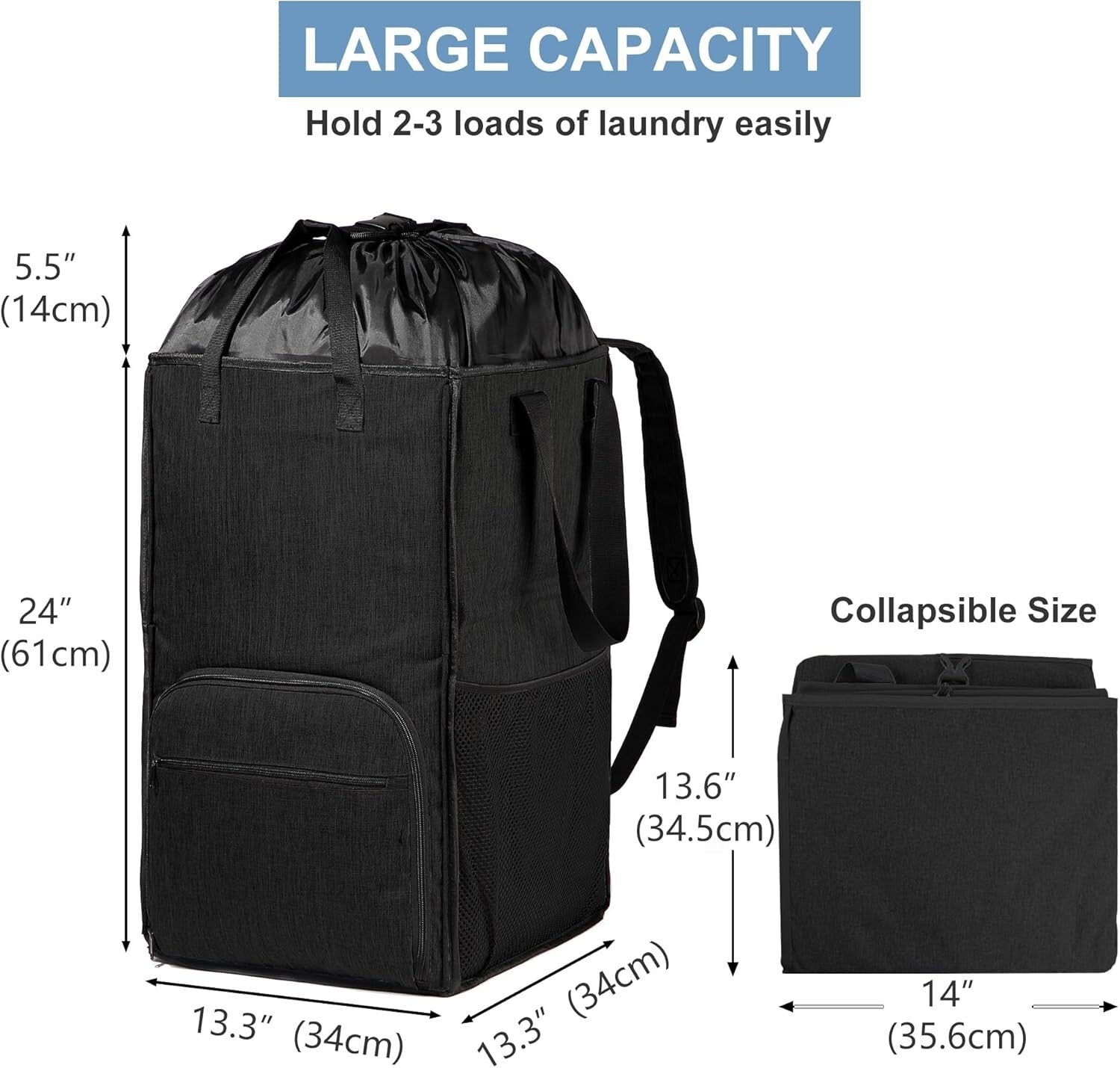 Sturdy Laundry Backpack with Expandable Capacity - Perfect for College Life
