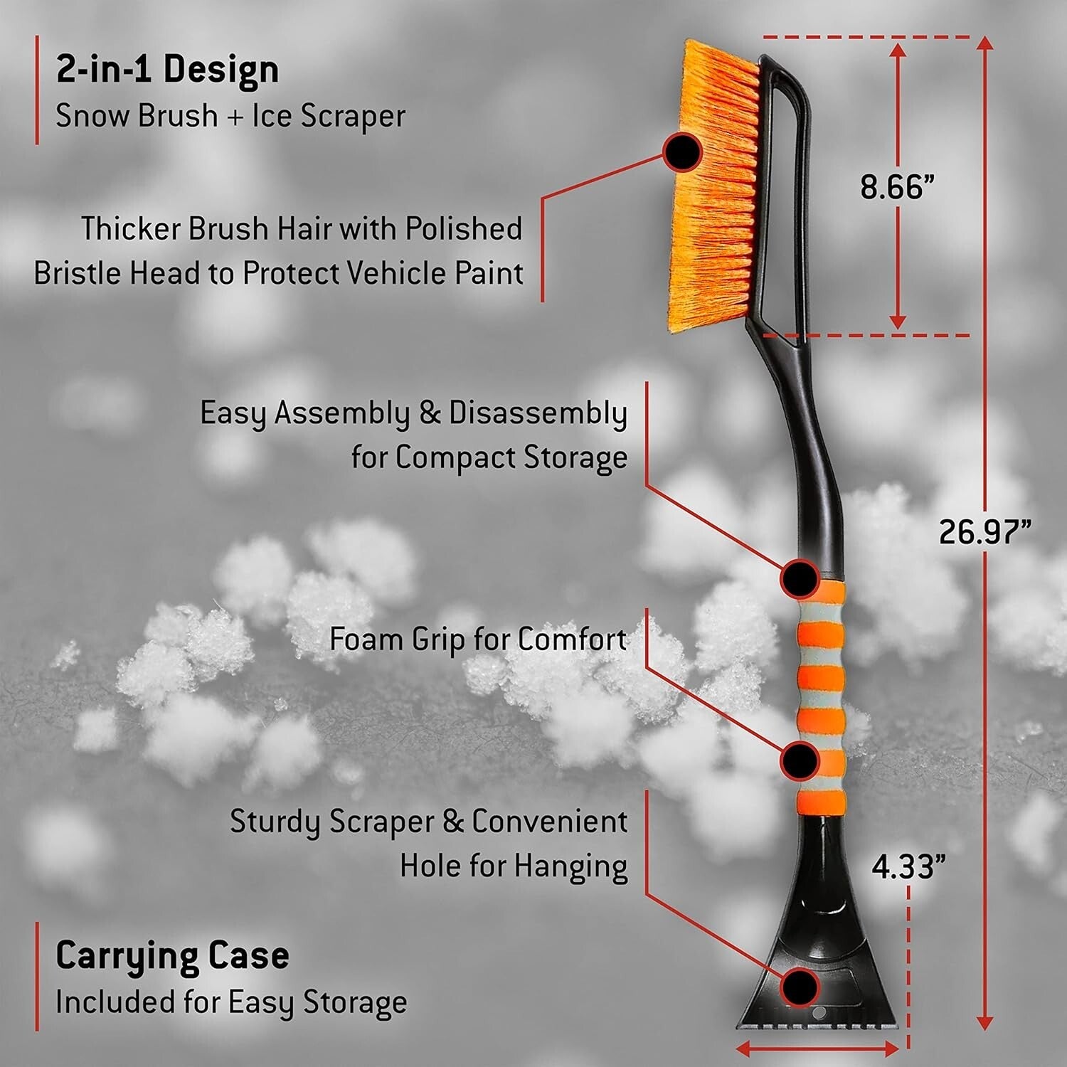 Premium Fit Wiper Blades Set 26" + 16" with Ice Scraper – Extreme Weather Ready