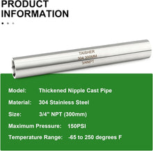 Load image into Gallery viewer, High-Pressure 3/4" NPT Stainless Steel Pipe Fittings - 2PCS for Versatile Use
