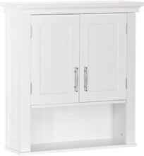 Load image into Gallery viewer, Stylish Wall Mount Storage Cabinet with Open Shelf for Toiletries - White Finish