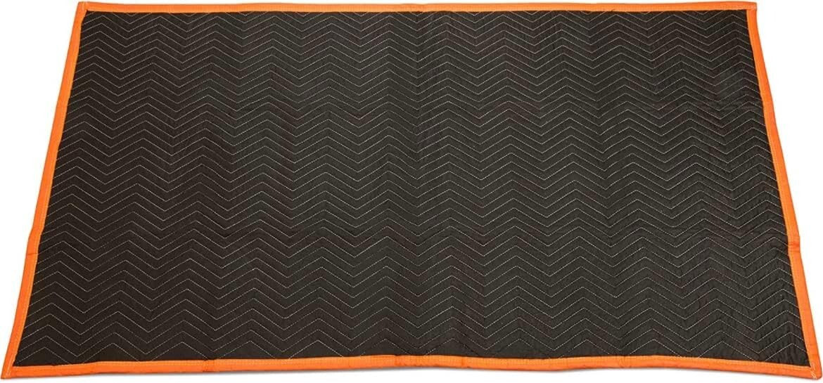 Multi-Purpose Heavy Duty Moving Blankets 12 Count - Black/Orange Style