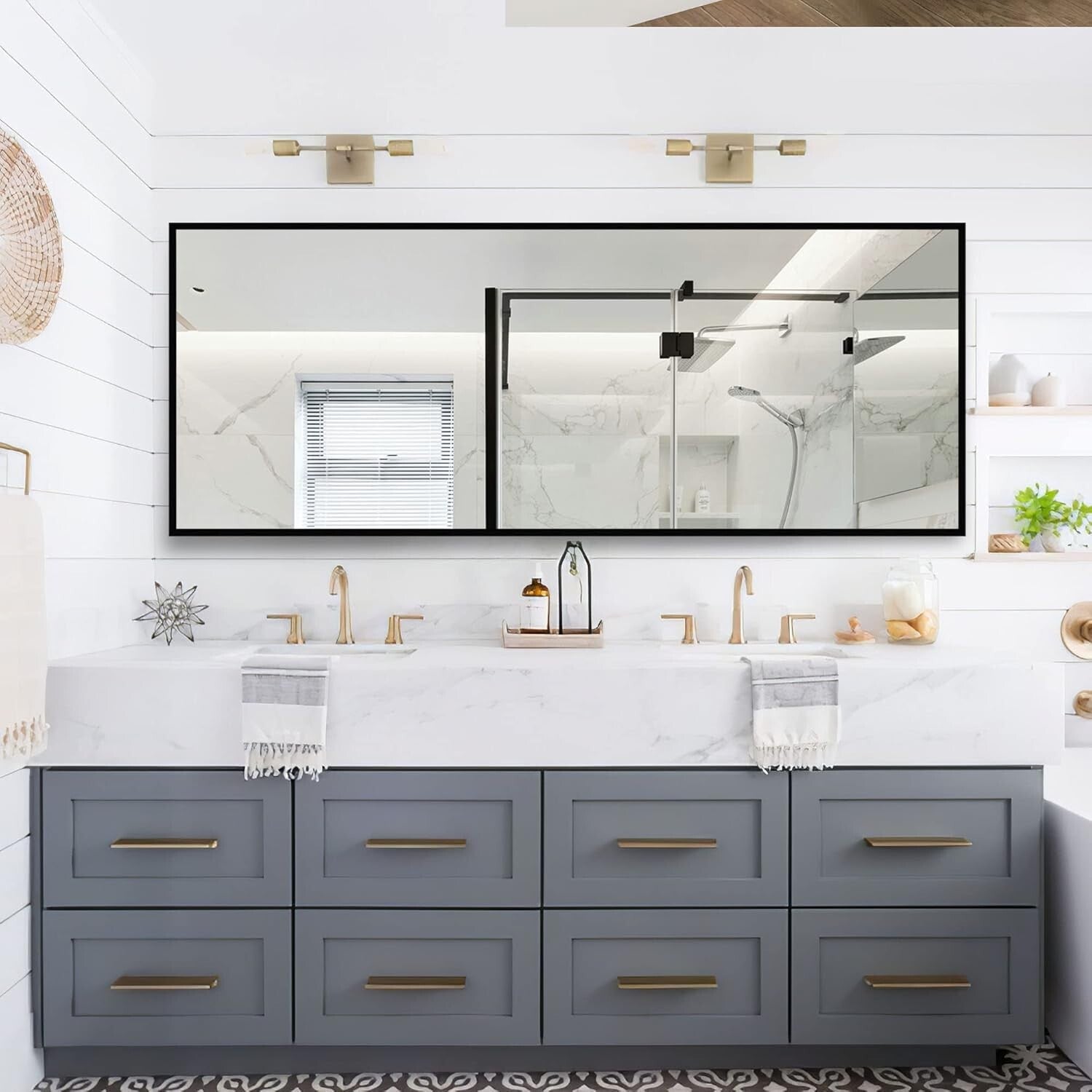 Versatile 64"x21" Full-Length Mirror - Leaning or Wall-Mounted Aluminum Beauty