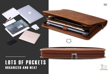 Load image into Gallery viewer, Spacious Leather Padfolio Folder with Notepad - Ideal for Business and Studies