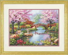 Load image into Gallery viewer, Gold Collection Cross Stitch Kit: Scenic Japanese Garden Art - 16 Count Aida