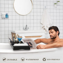 Load image into Gallery viewer, Modern Bamboo Bath Tray - Adjustable Organizer for Drinks &amp; Bath Essentials