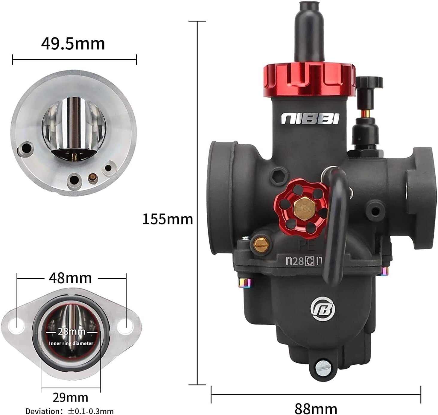 Performance-Driven Carburetor Designed for 200cc/250cc Engines - Anodized Finish