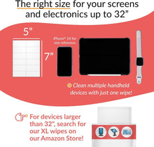 Load image into Gallery viewer, Screen Safe Cleaning Wipes - 100 Pre-Moistened, Lint-Free, 70% Isopropyl Alcohol