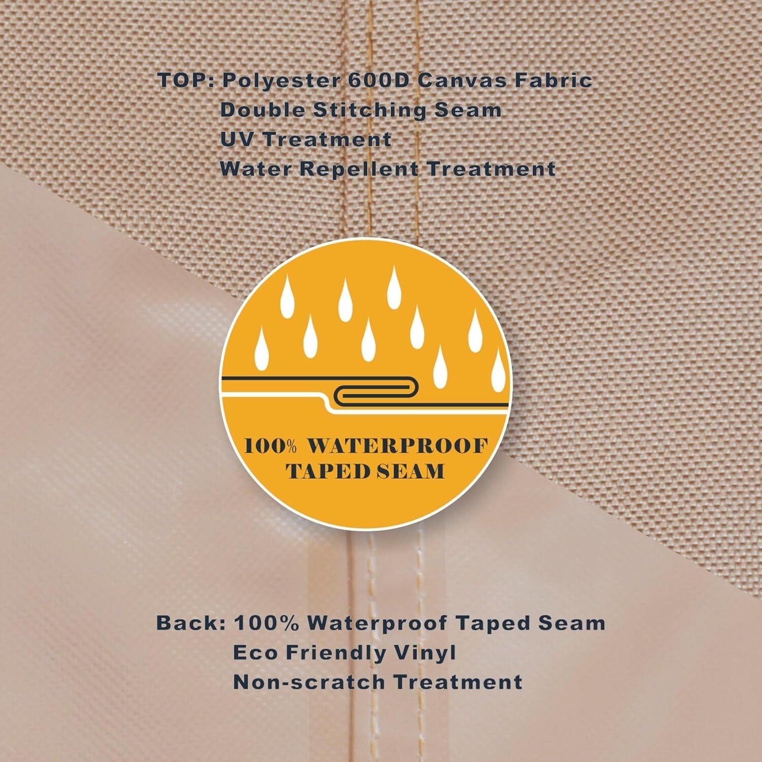 Solid Brown Outdoor Chair Covers - Heavy-Duty Protection for 76" x 32" Chairs