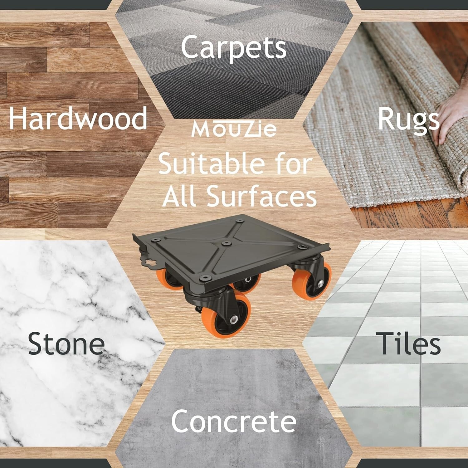 5-Wheel Furniture Moving Dolly Set - Maximum Load Capacity for Easy Transport