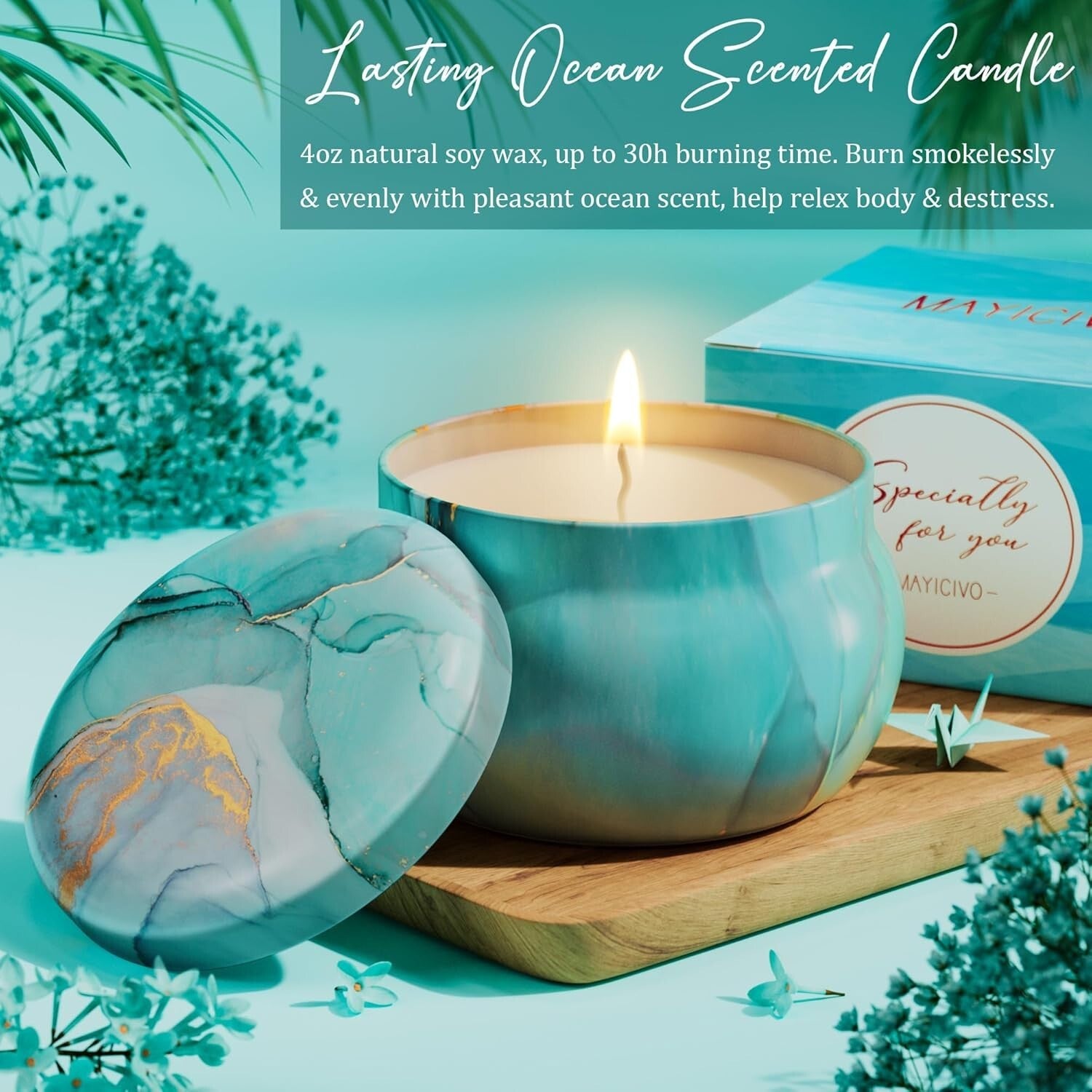 Unique Birthday Gifts for Women: Ocean Relaxing Spa Basket with Flannel Blankets