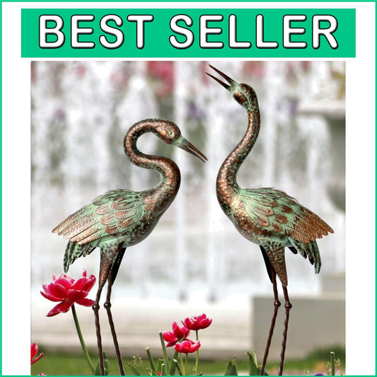 Freestanding Handcrafted Crane Sculpture - Unique Outdoor Garden Ornament
