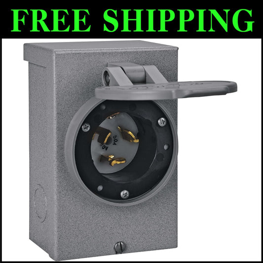 50-Amp NEMA 3R Watertight Power Inlet Box for Safe Generator Connections