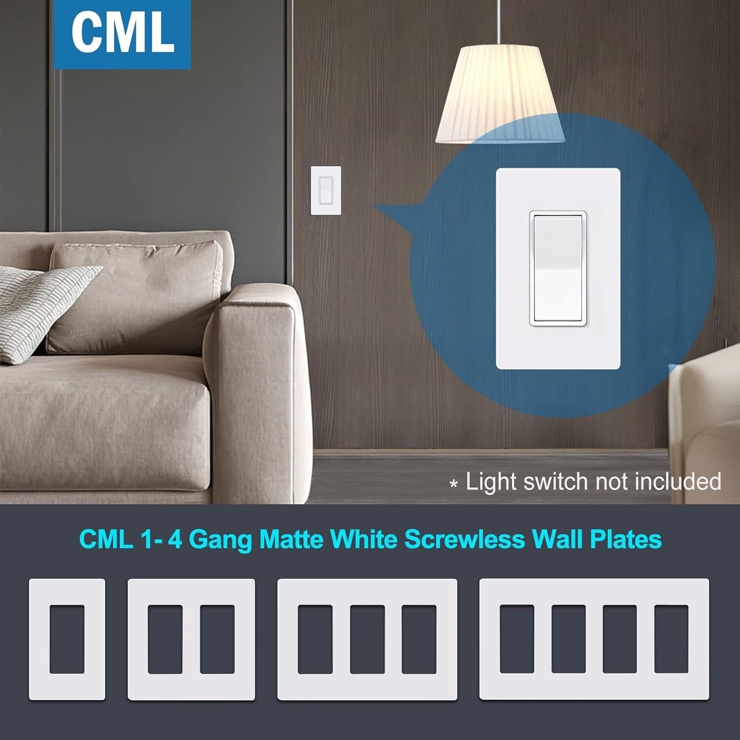 Child-Safe 1-Gang Matte White Wall Plates - 40 Pack, Scratch & Impact Resistant