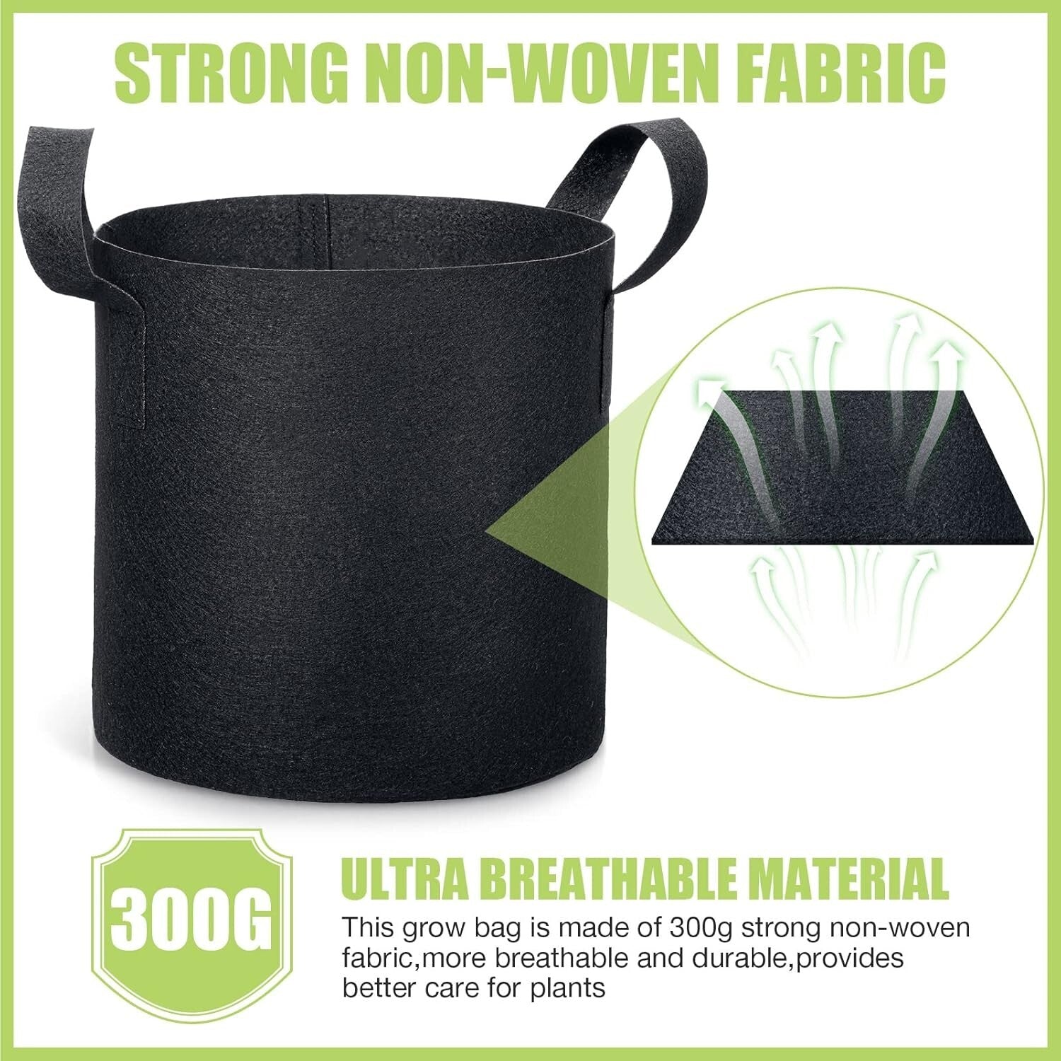 Aeration Fabric Pots 30-Pack 3 Gallon Garden Grow Bags - Resilient and Portable