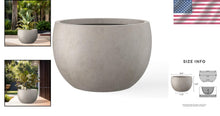 Load image into Gallery viewer, Versatile Round Planter - 19.9" Weathered Concrete with Drainage &amp; Rubber Plug