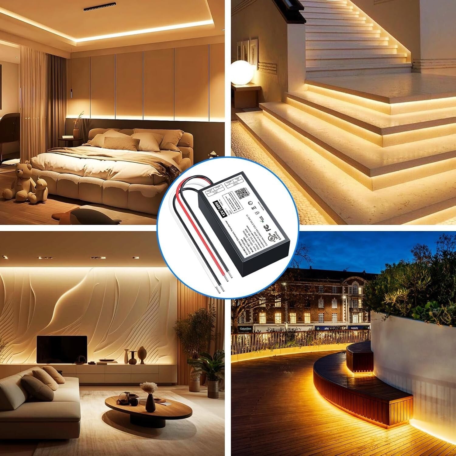 Durable 60W Dimmable LED Driver with Multi-Protection Features - Outdoor Ready