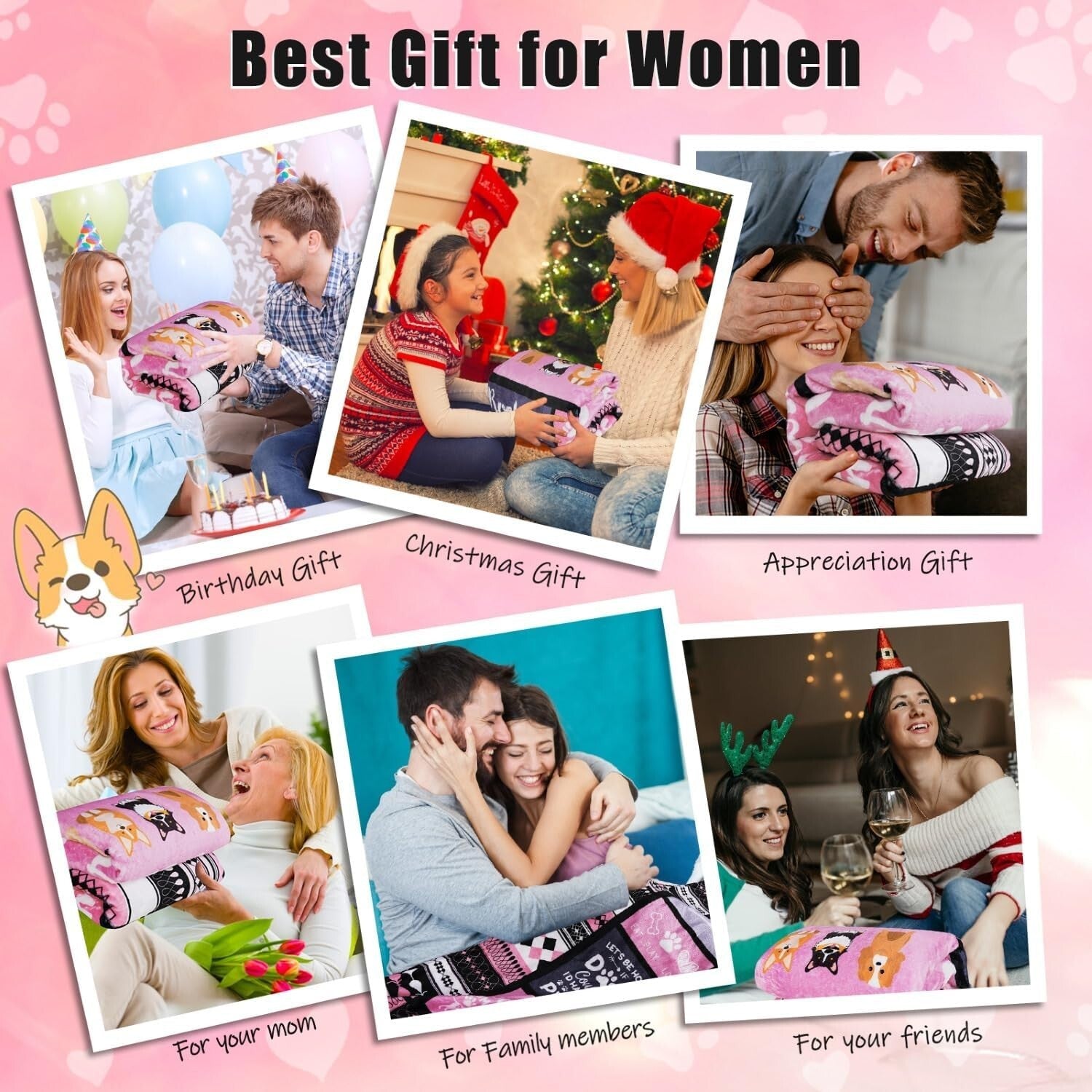 Luxurious Dog Mom Blanket - Lightweight Cartoon Throw for Dog Lovers