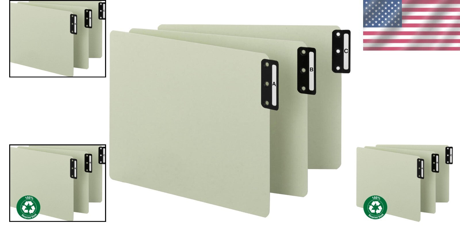 Eco-Friendly A-Z Vertical File Guides - Set of 25 Recycled Pressboard Organizers