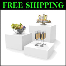Load image into Gallery viewer, Elegant 3-Piece Buffet Risers Set - Glossy Acrylic Stands for Food &amp; Displays