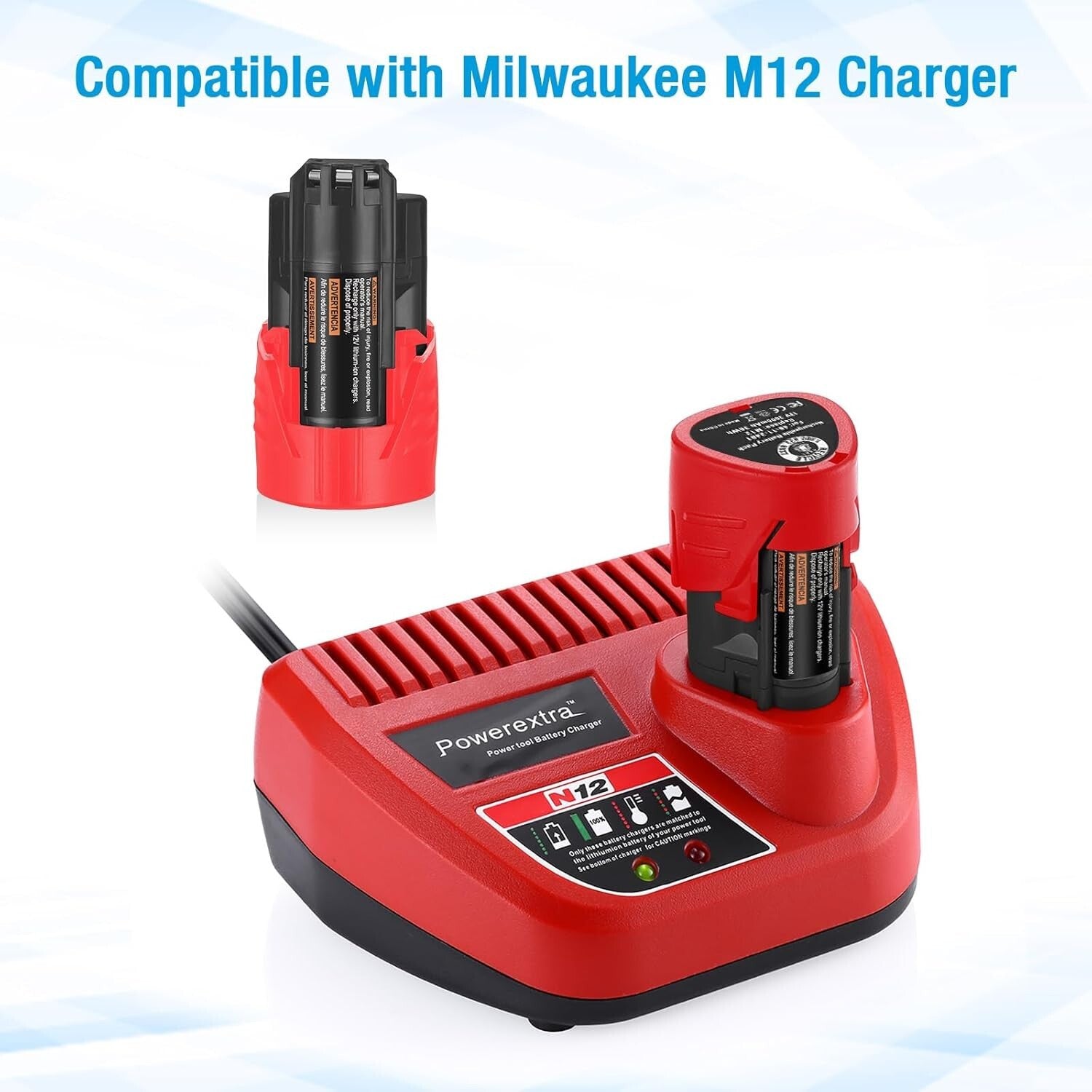 Rechargeable 4-Pack M12 Batteries – Intelligent Protection & No Memory Effect