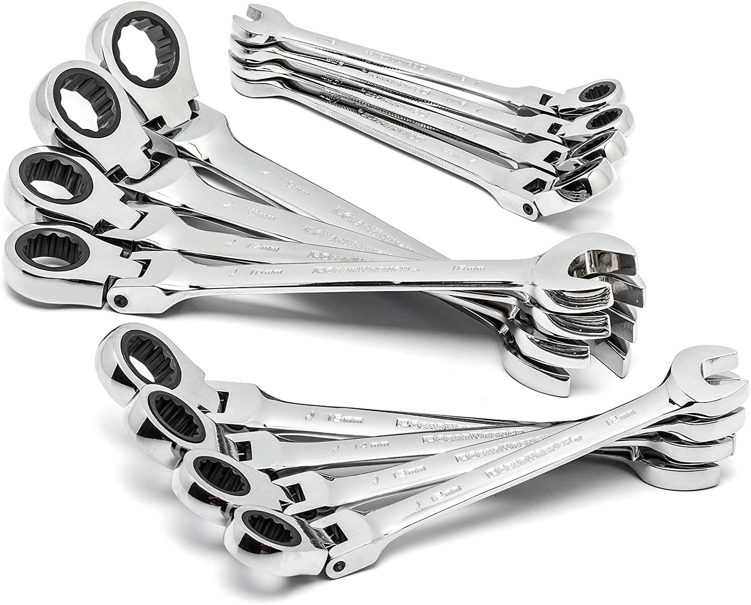 Precision 12-Piece Metric Wrench Set with 72-Tooth Mechanism for Tight Spaces