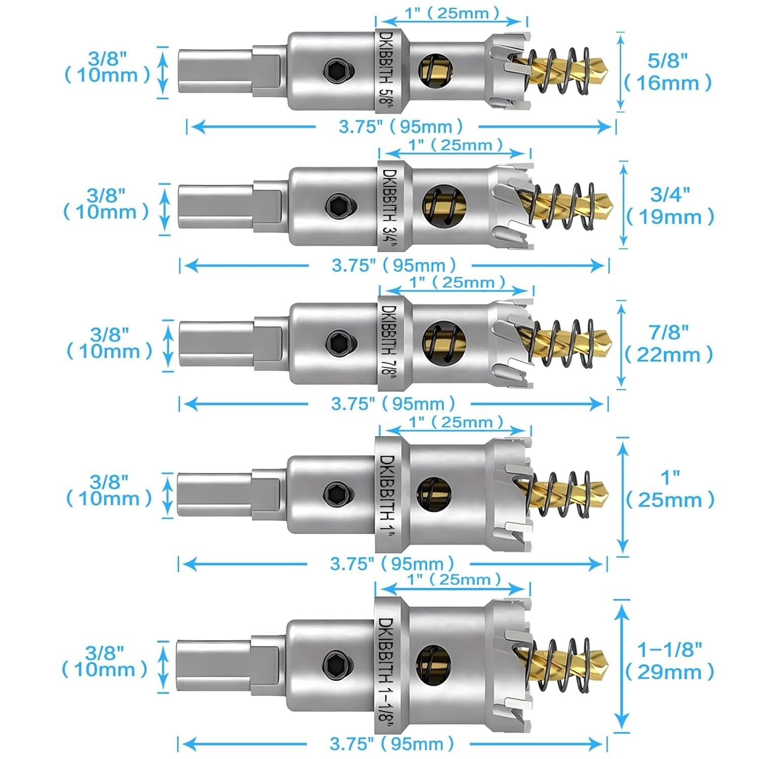 Durable 11-Piece Hole Saw Set with Rust-Resistant Storage Case - Ideal for DIY