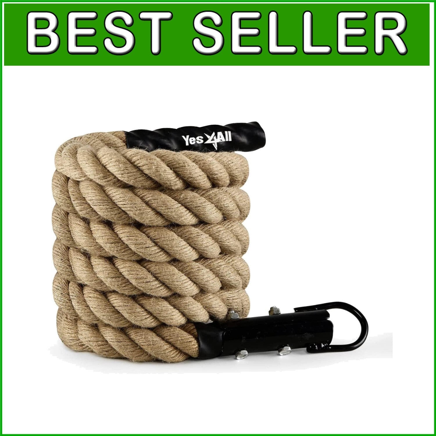 Durable 10FT Sisal Climbing Rope for Agility & Strength Training Exercises